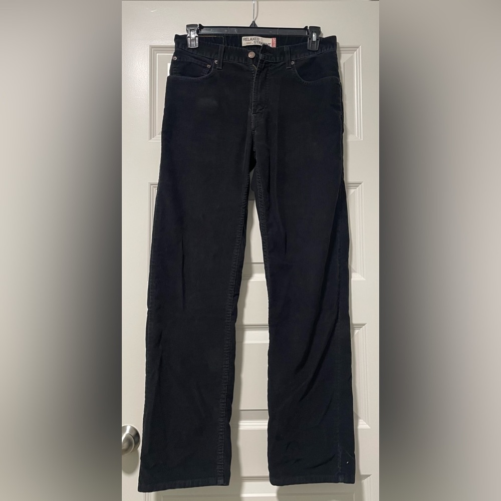 Levi's Black Corduroy Men's Pants Relaxed Straight - W32 L34